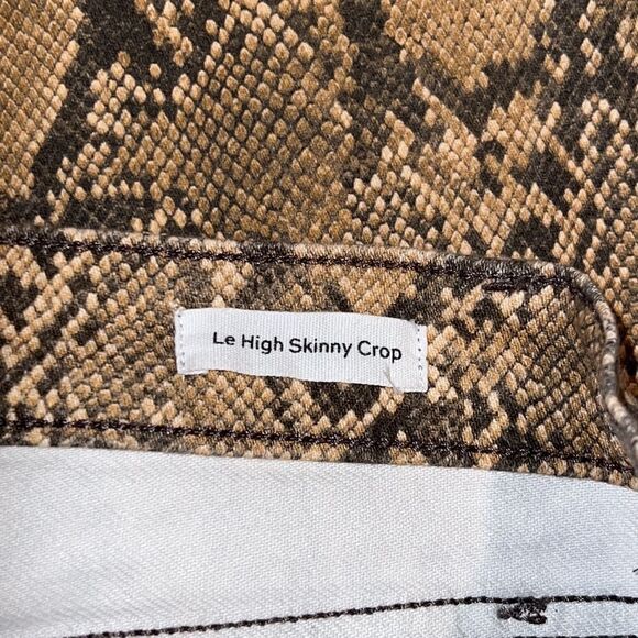 New Frame Le High Skinny Crop in Coated Python Size 27 - Picture 12 of 14